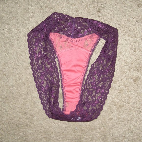 NEW size OS small/med HANKY PANKY lace thong Polka Dot - Picture 5 of 8